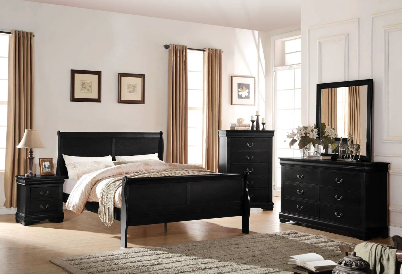 Louis Philippe Sleigh Style Bed by HouseOfZazla