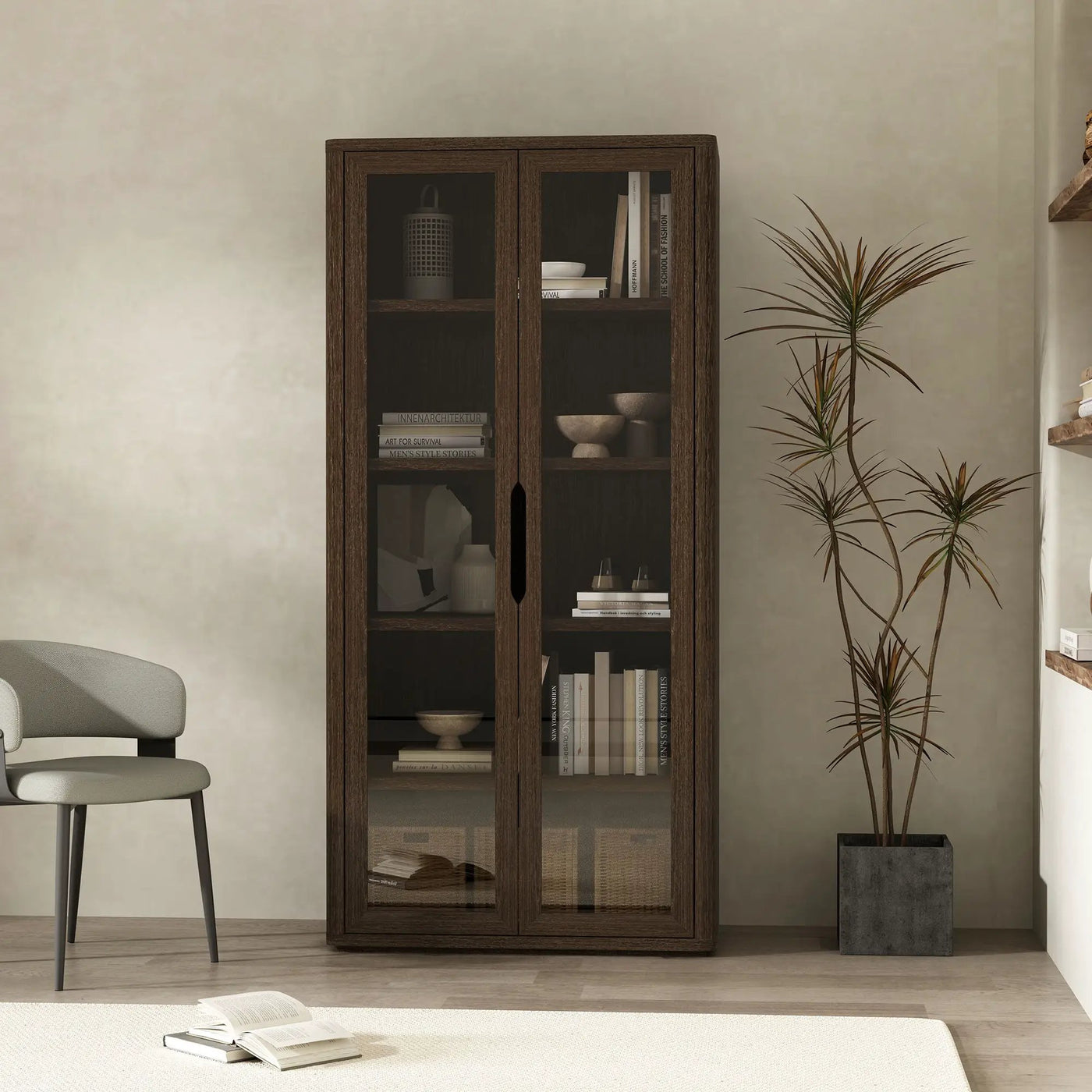 Rivington - Bookcase Cabinet With Glass Doors by HouseOfZazla