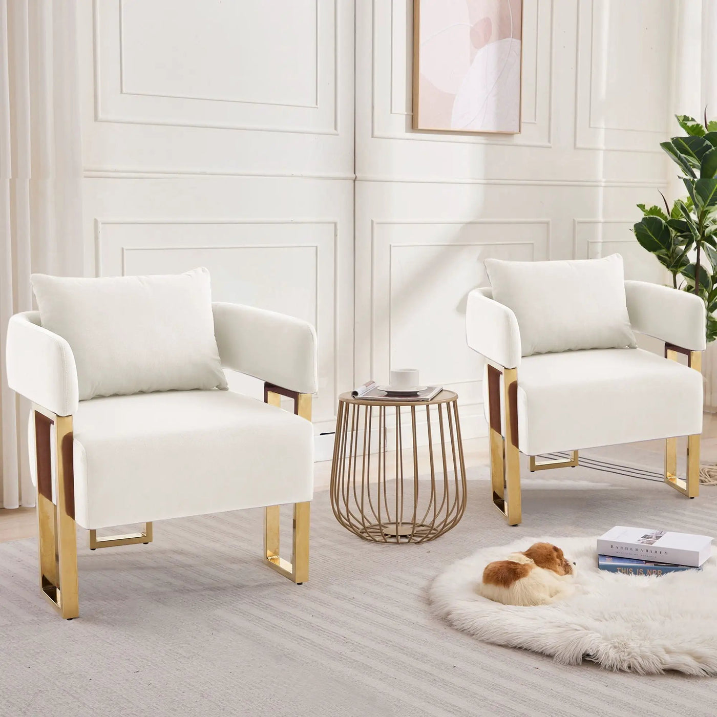 Modern Classic Decorative Chair with Teddy Fleece Upholstery by HouseOfZazla