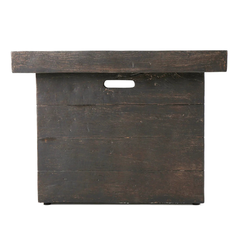Anchorage 32'' Wood Square MGO Fire Pit Brown - 40,000 BTU by HouseOfZazla