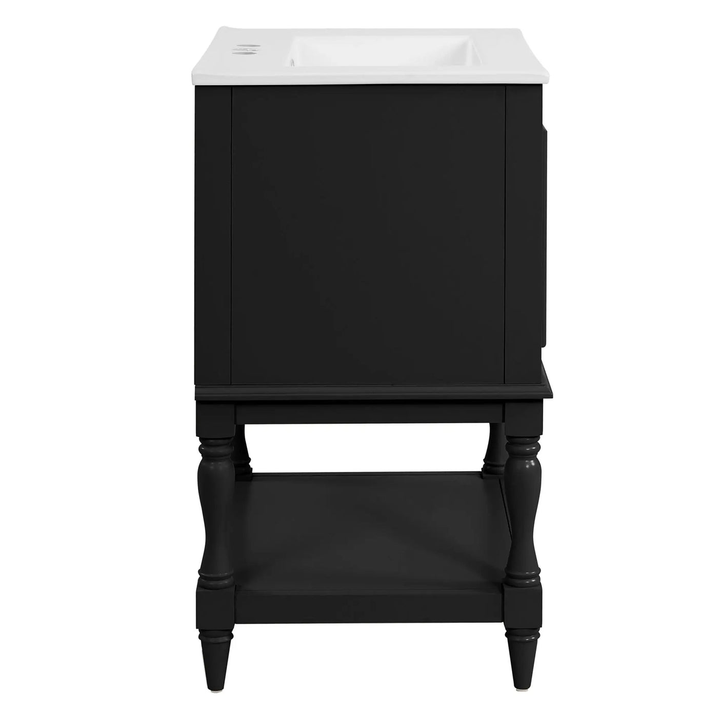 Modern Bathroom Vanity With Sink, Rectangular Cabinet With Open Shelf And Closed Storage by HouseOfZazla