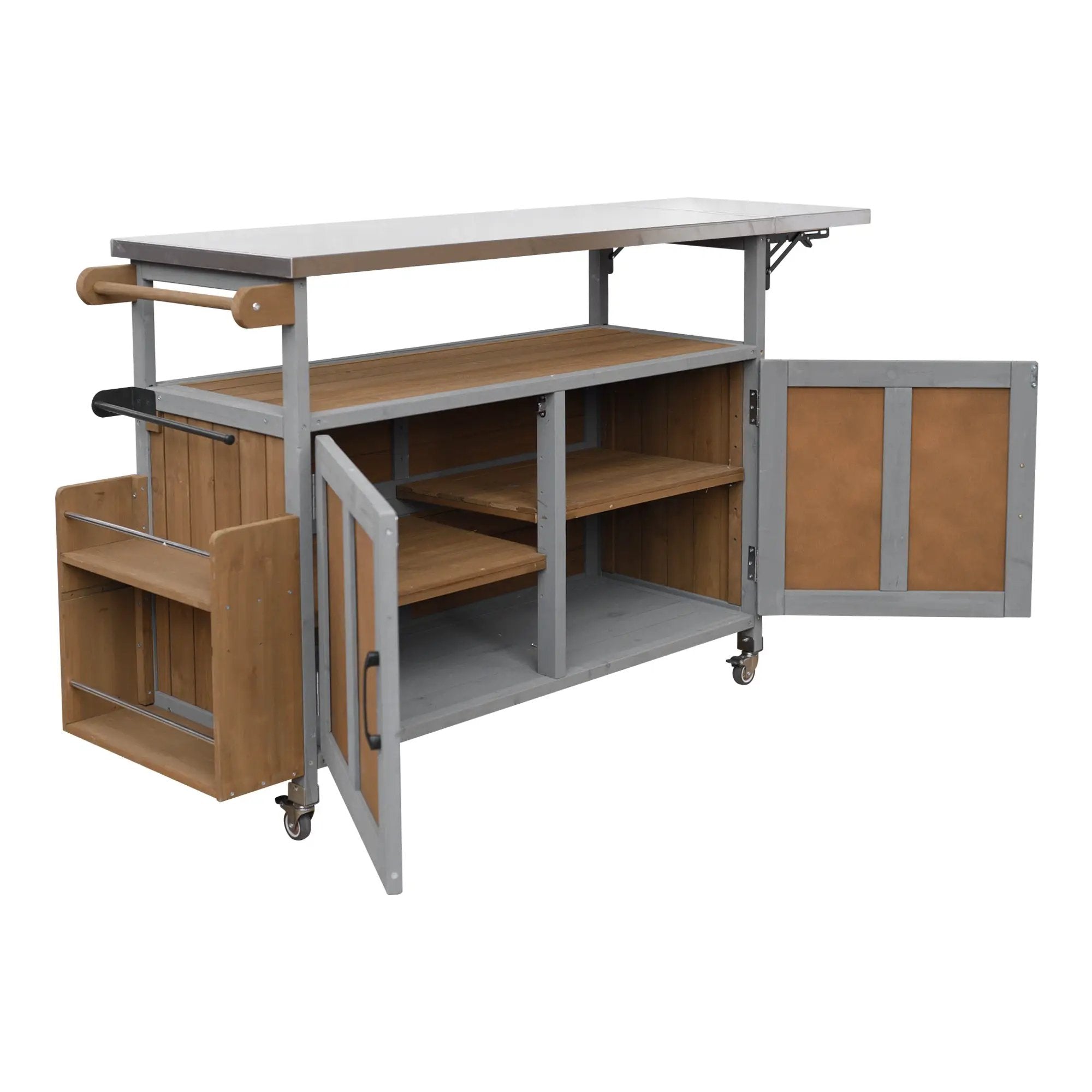 Foldable Outdoor Kitchen Island Patio Mobile Kitchen Cart by HouseOfZazla
