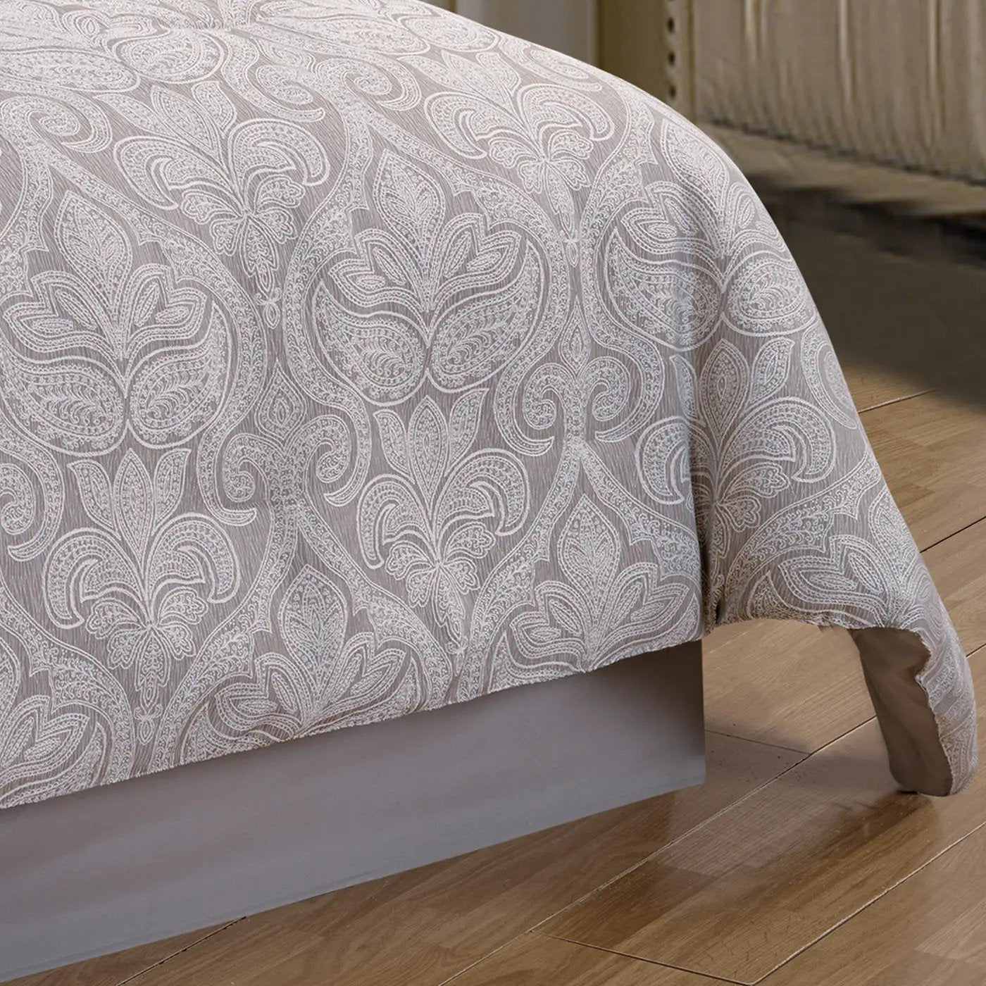 Winthrop Grey Damask Jacquard 9 Pc Comforter Set by HouseOfZazla