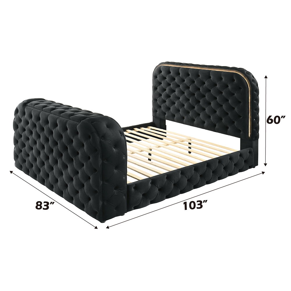Kana - Bed With LED, Fireplace & TV Stand, photo 14 of 21