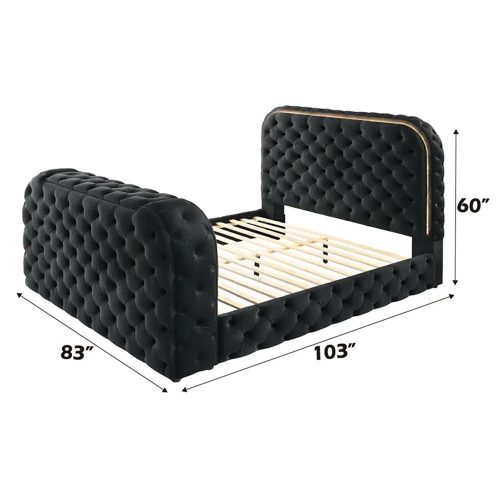 Kana - Bed With LED, Fireplace & TV Stand by Unique Piece Furniture