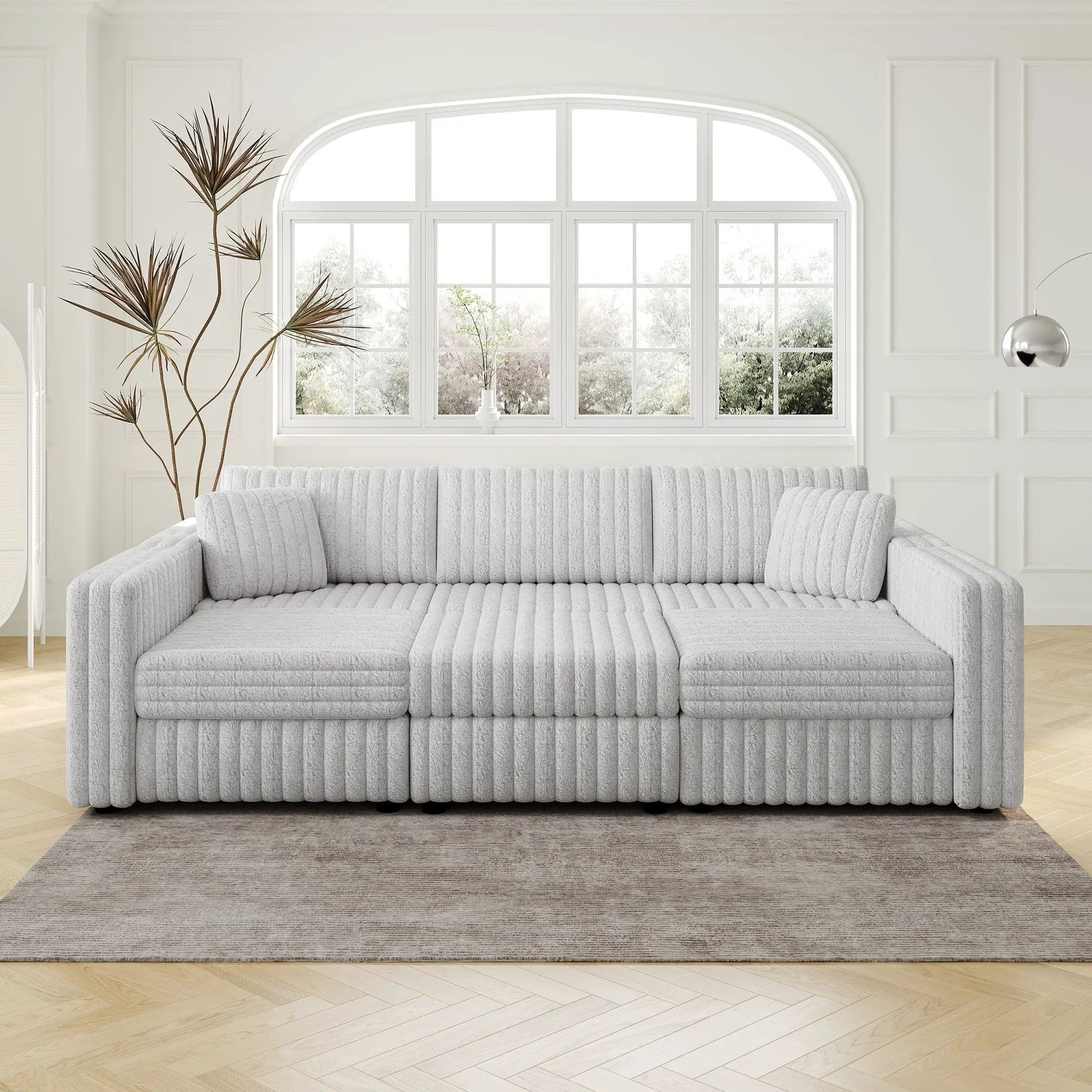 106.3" U-Shaped 6-Person Sofa with Ottoman by HouseOfZazla