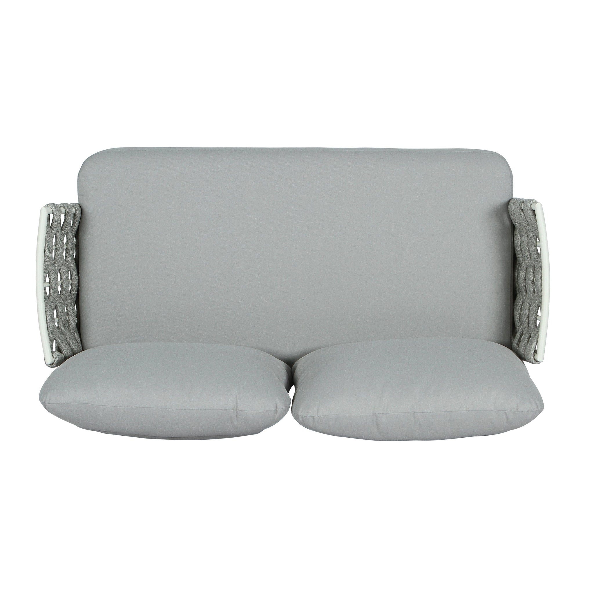 Mariano Steel 4-Pieces Conversation Set, Off White & Grey by HouseOfZazla
