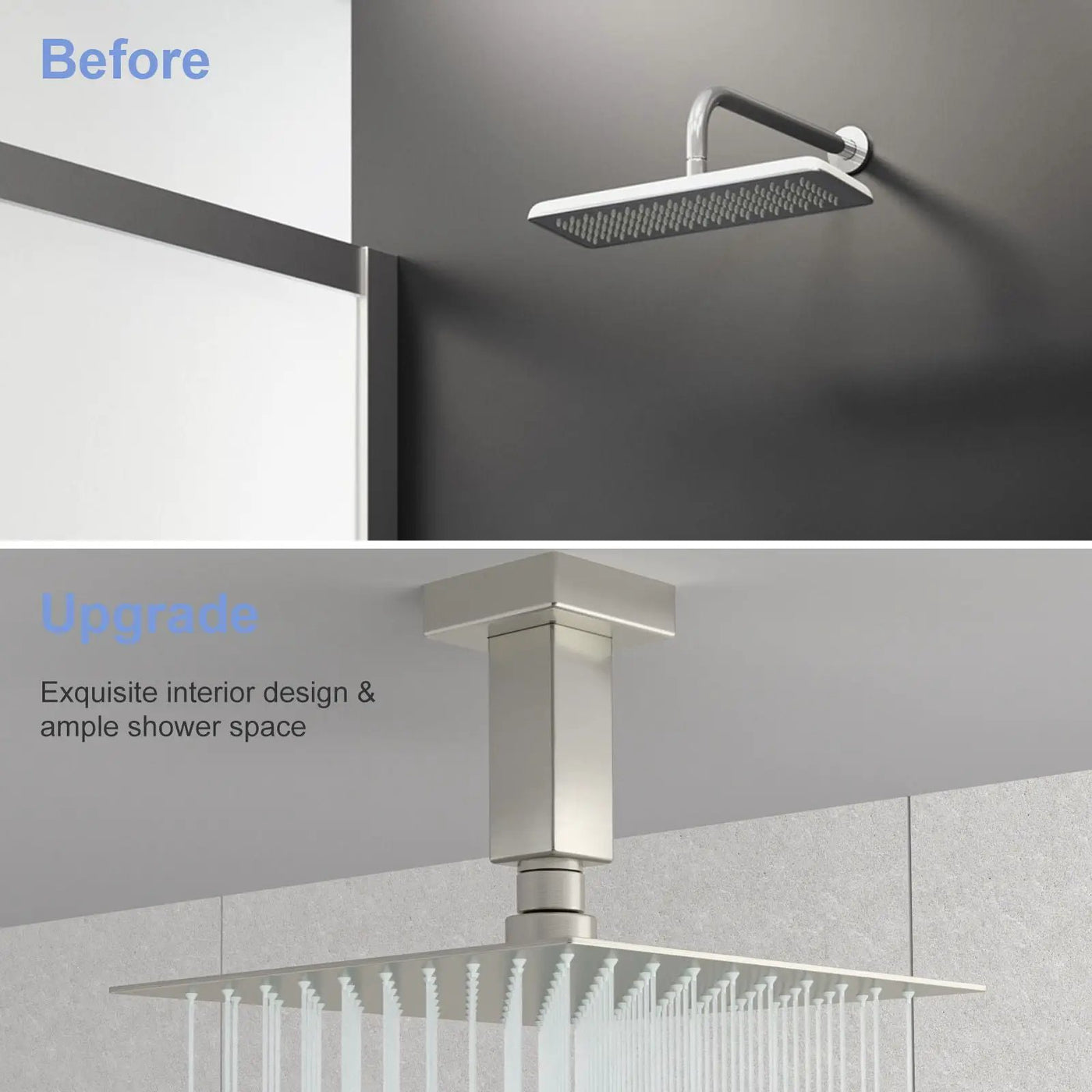 Ceiling Mounted Shower Arm With Flange Stainless Steel by HouseOfZazla