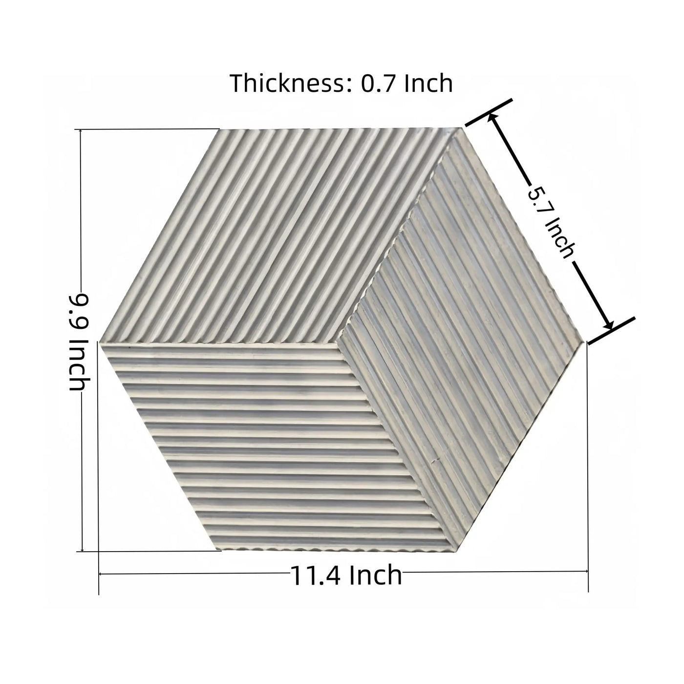 Hexagon Natural Stone Marble Tile, 3D Fluted (Set of 12) by HouseOfZazla