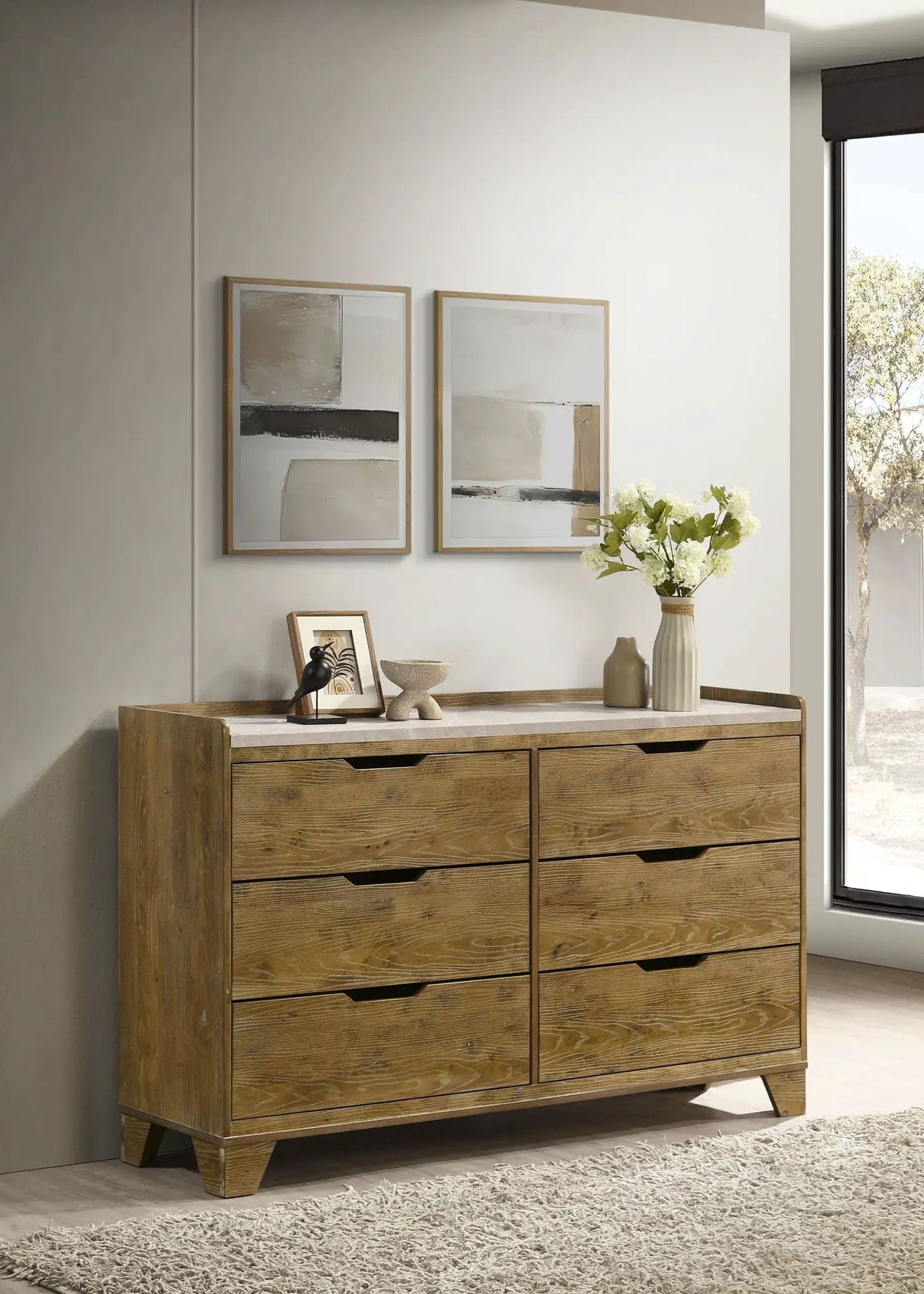 Henderson 6-drawer Bedroom Dresser Cabinet Medium Oak by Unique Piece Furniture
