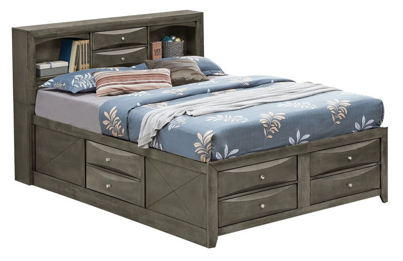 Modern Design Storage Bed With Bookcase Headboard by HouseOfZazla