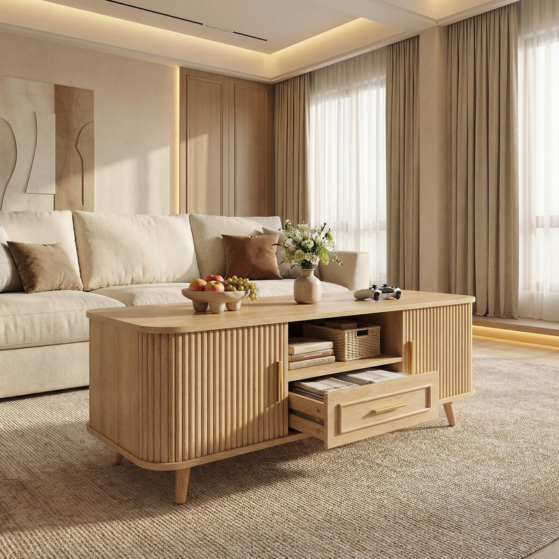 Mid-Century Modern Coffee Table with Storage by HouseOfZazla