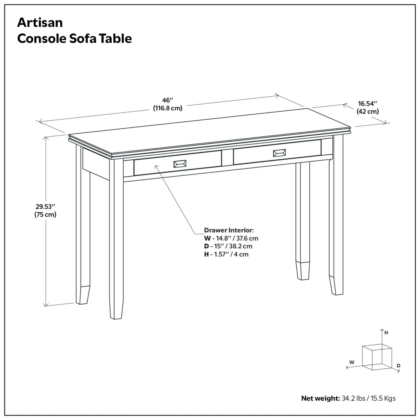 Artisan - Handcrafted Console Sofa Table by HouseOfZazla
