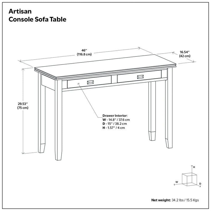 Artisan - Handcrafted Console Sofa Table by HouseOfZazla