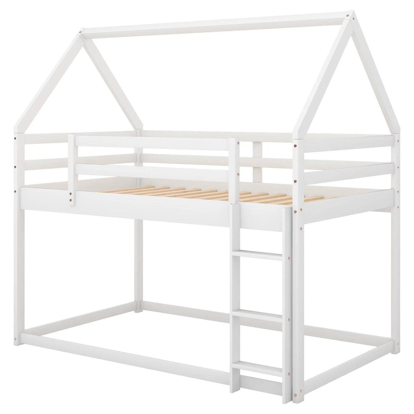 Low Bunk Bed With House Shaped Frame And Ladder by HouseOfZazla
