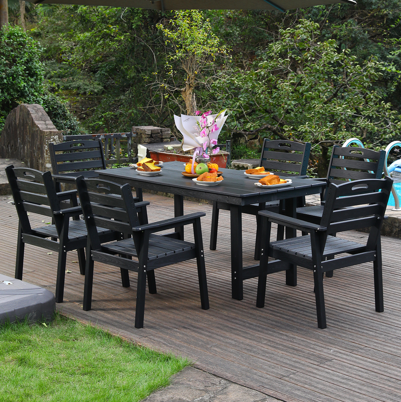 HDPE Outdoor Patio Dining Set with 6 Chairs by HouseOfZazla