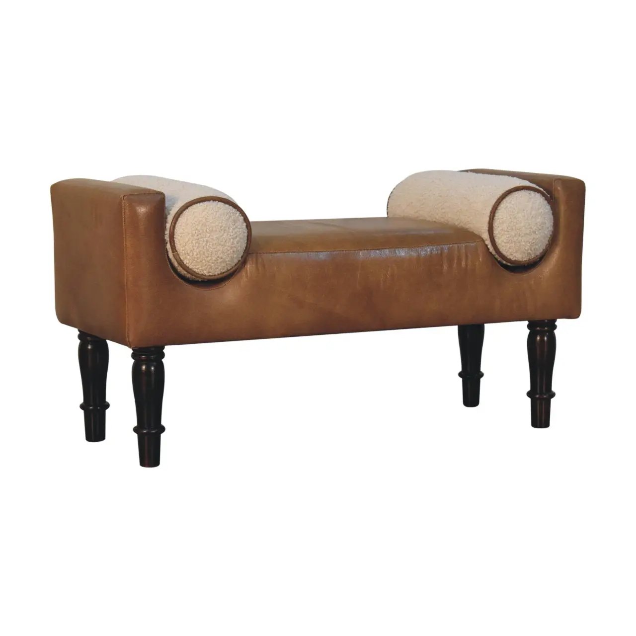 Solid Wood Chester Buffalo Bench, Upholstered by HouseOfZazla