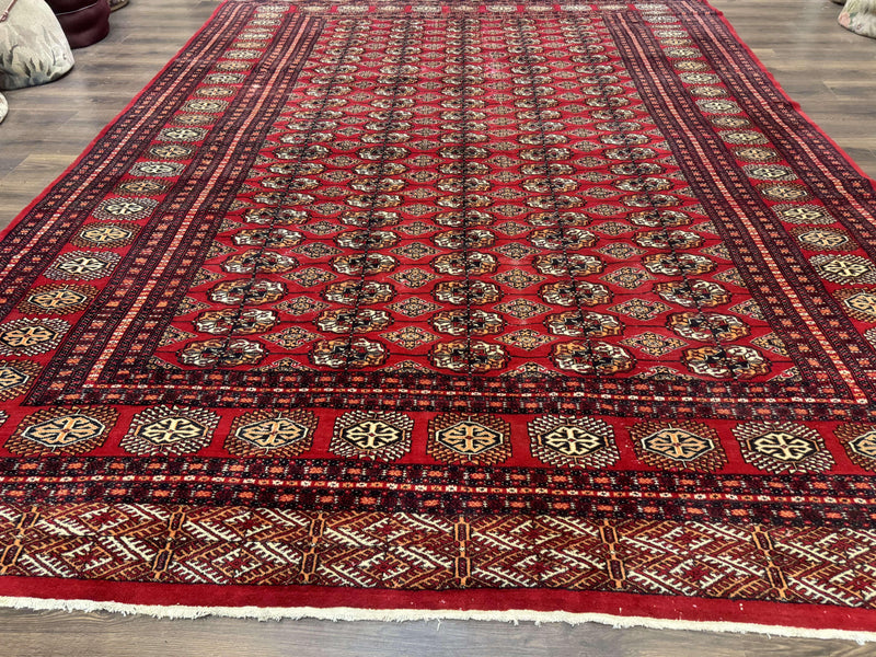 Bokhara Rug 9x12, Red Turkoman Rug, Pakistani Rug, Tribal Carpet, Wool Rug, Red Rug by Jewel Rugs