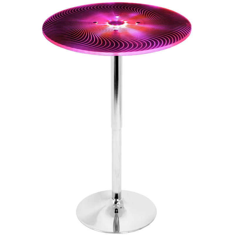 Spyra - Contemporary Light Up Adjustable Bar Table - Multi by HouseOfZazla
