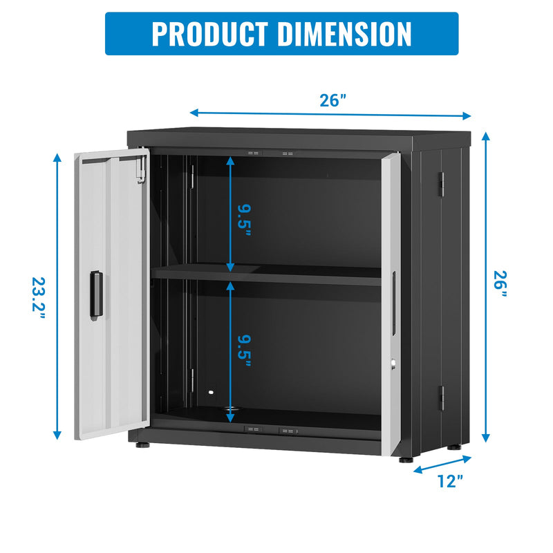 Metal Tool Garage Storage Cabinet with 2 Doors and Lock by HouseOfZazla