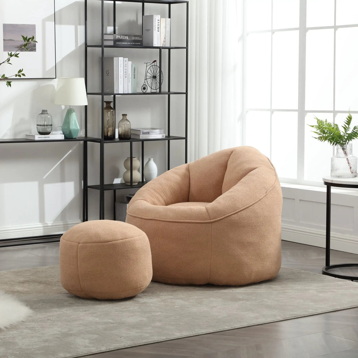 Bedding Bean Bag Sofa Chair High Pressure Foam With Footrest by HouseOfZazla