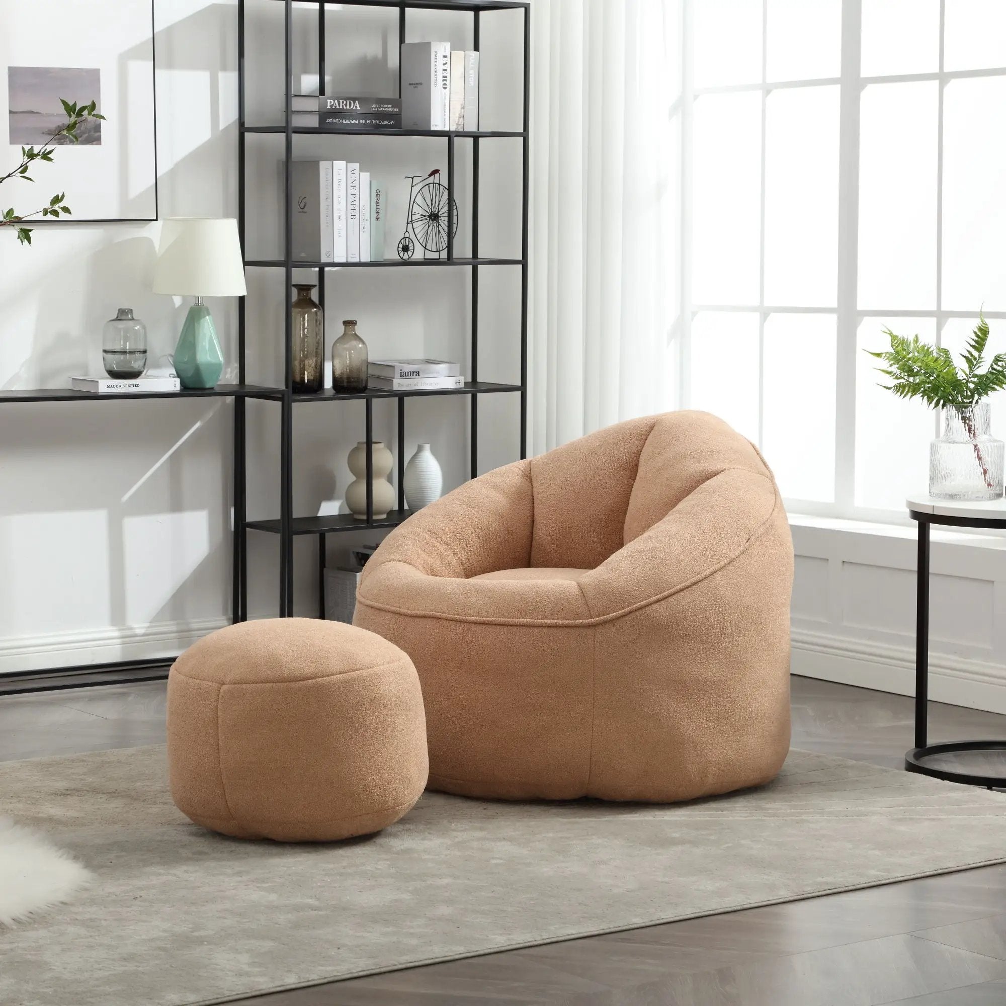 Bedding Bean Bag Sofa Chair High Pressure Foam With Footrest by Unique Piece Furniture