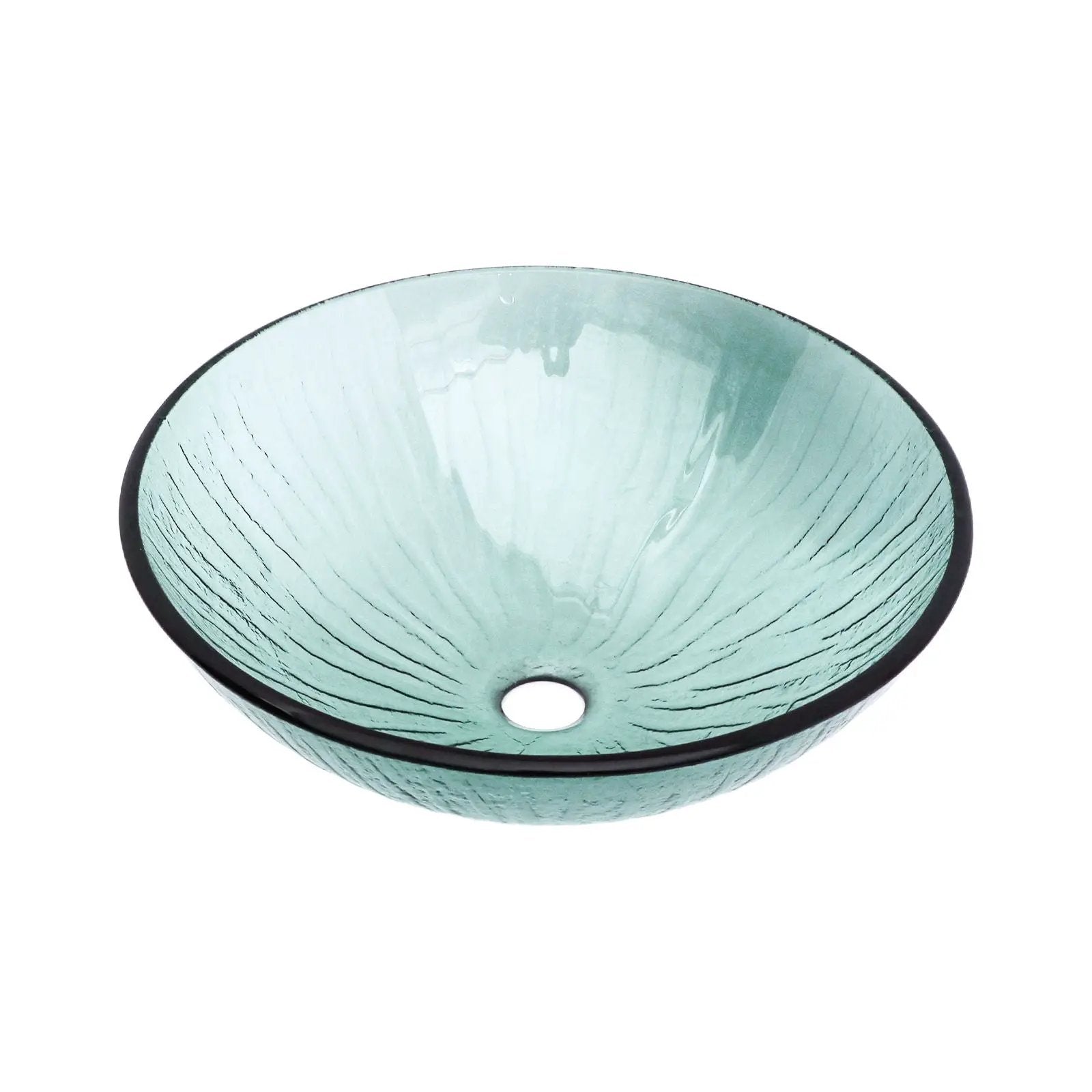 Vessel Sink With Trim, Round Bowl, Pop Up Drain (No Faucet) - Green by HouseOfZazla