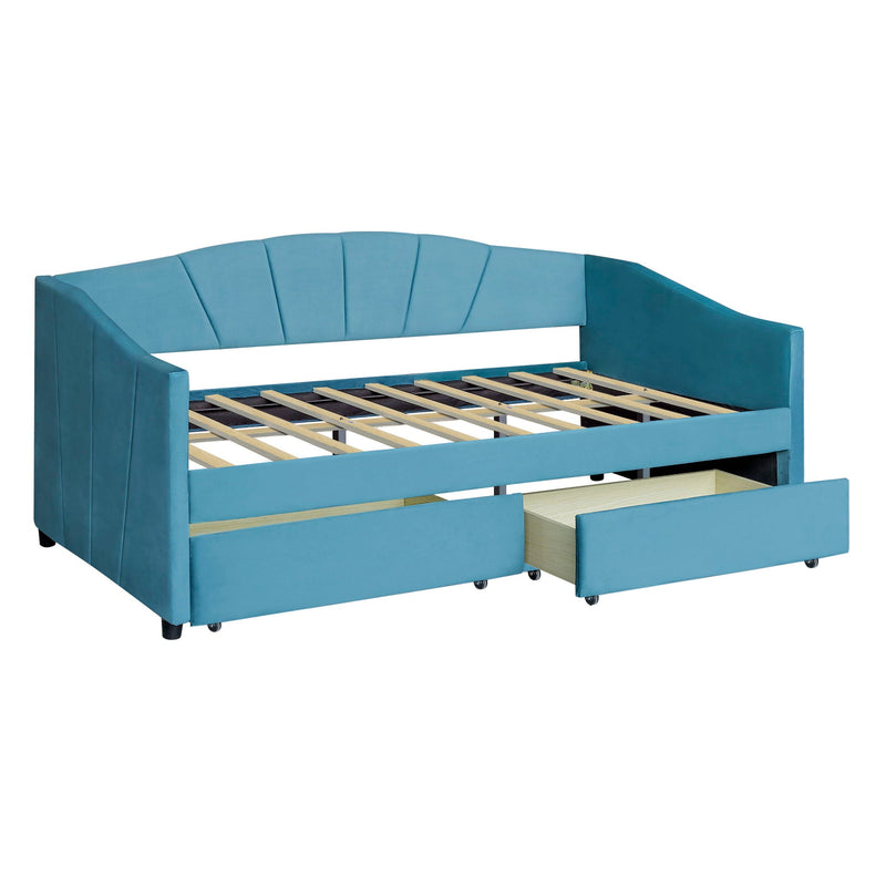 Upholstered Daybed With Two Drawers And Wood Slat by HouseOfZazla