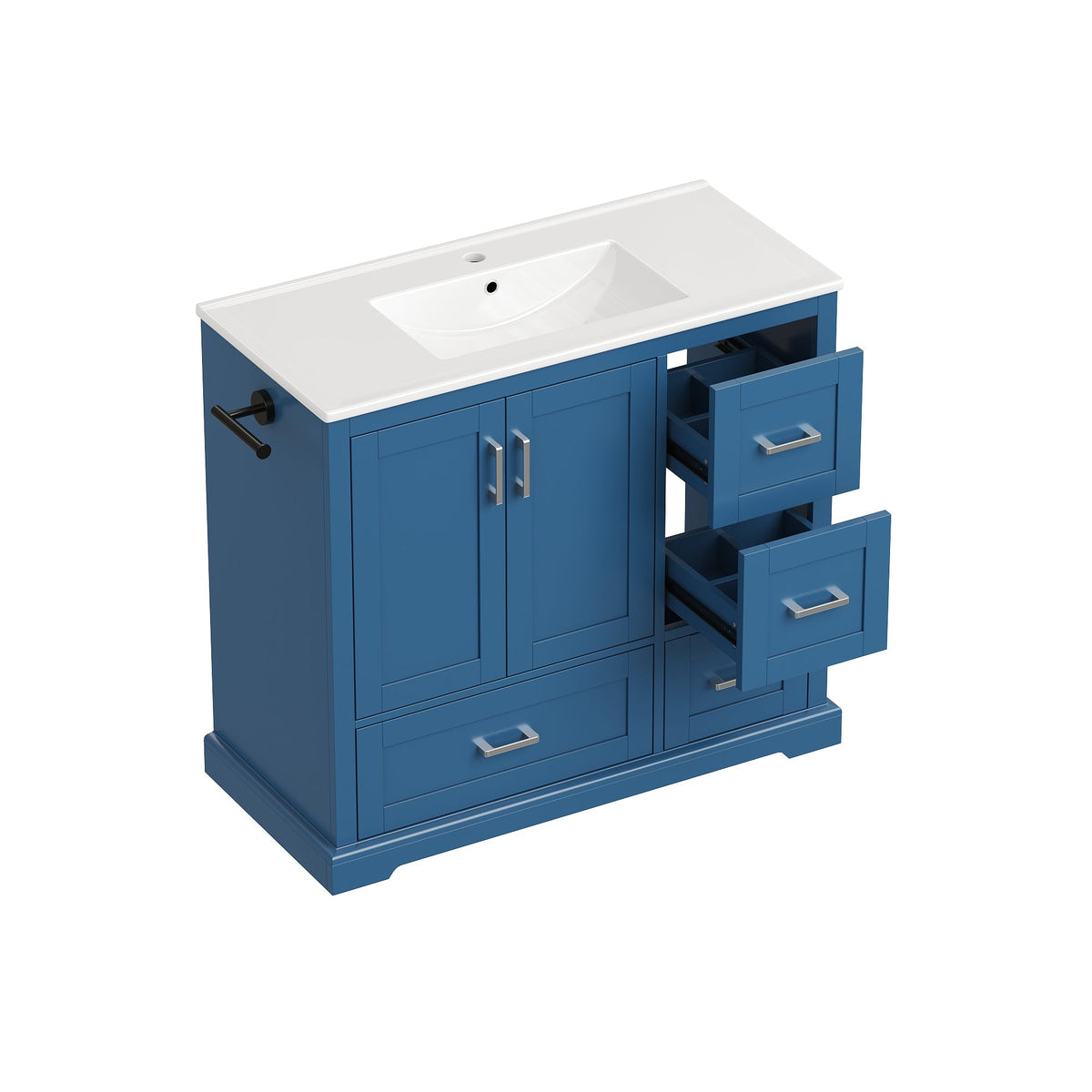 42" Bathroom Vanity with Ceramic Sink - Navy Blue, photo 9 of 10