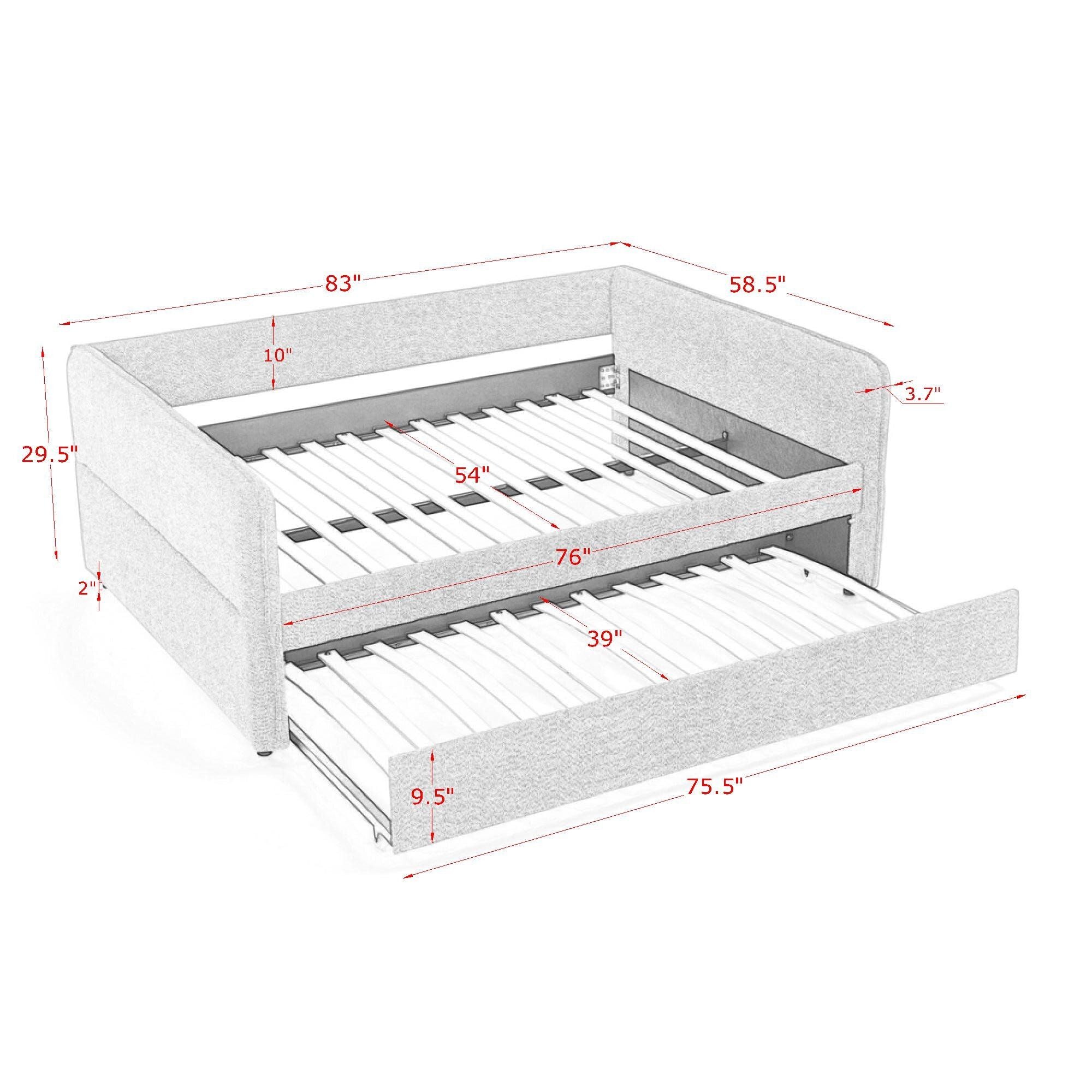 Upholstered Daybed With Pop Up Trundle by Unique Piece Furniture