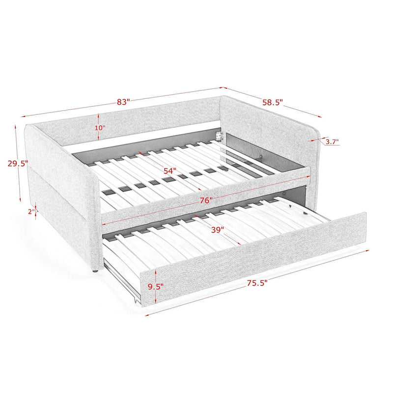 Upholstered Daybed With Pop Up Trundle by Unique Piece Furniture