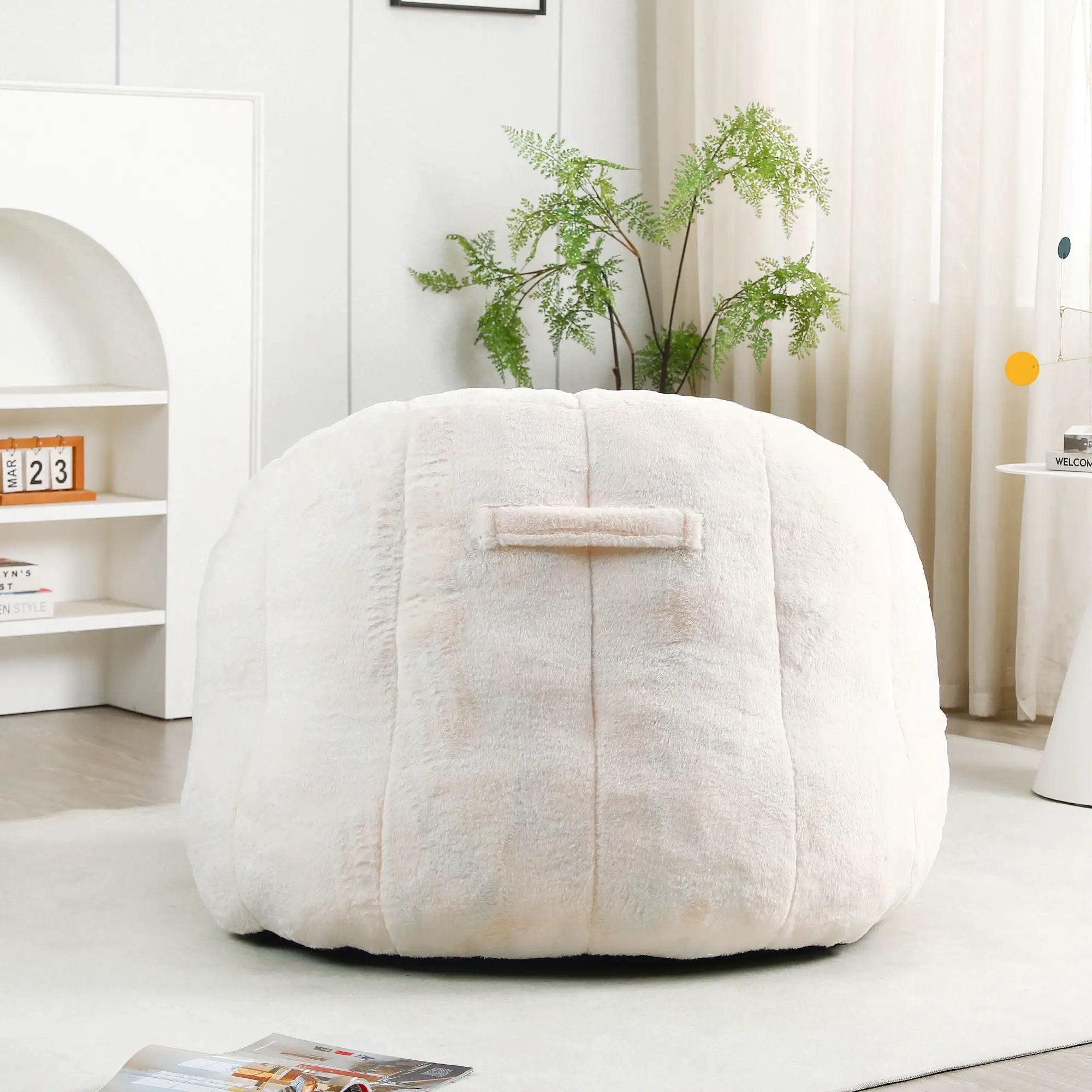 Beanbag Chair, Beanbag Sofa Chair With Armrests Stuffed High Density Foam by Unique Piece Furniture