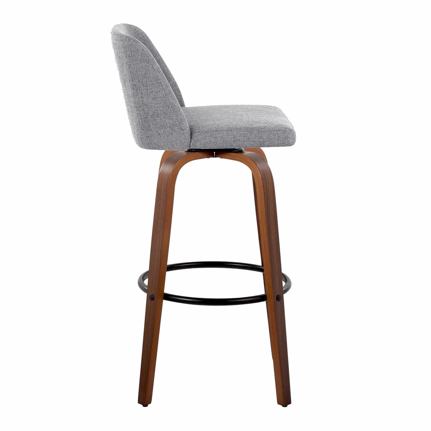 Toriano - Mid Century Modern Fixed Height Barstool Swivel And Round Footrest (Set of 2) by HouseOfZazla