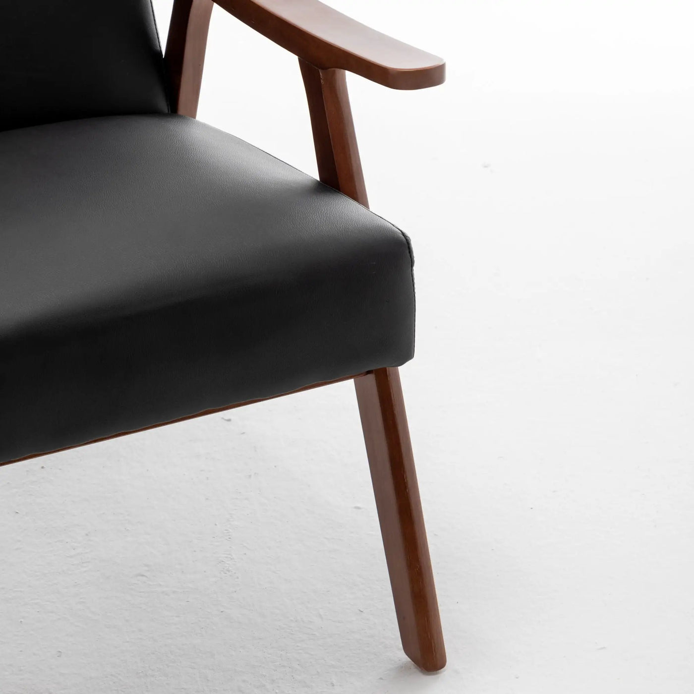 Mid Century Modern Accent Chair With Solid Wood Frame And Extra Thick Backrest by HouseOfZazla