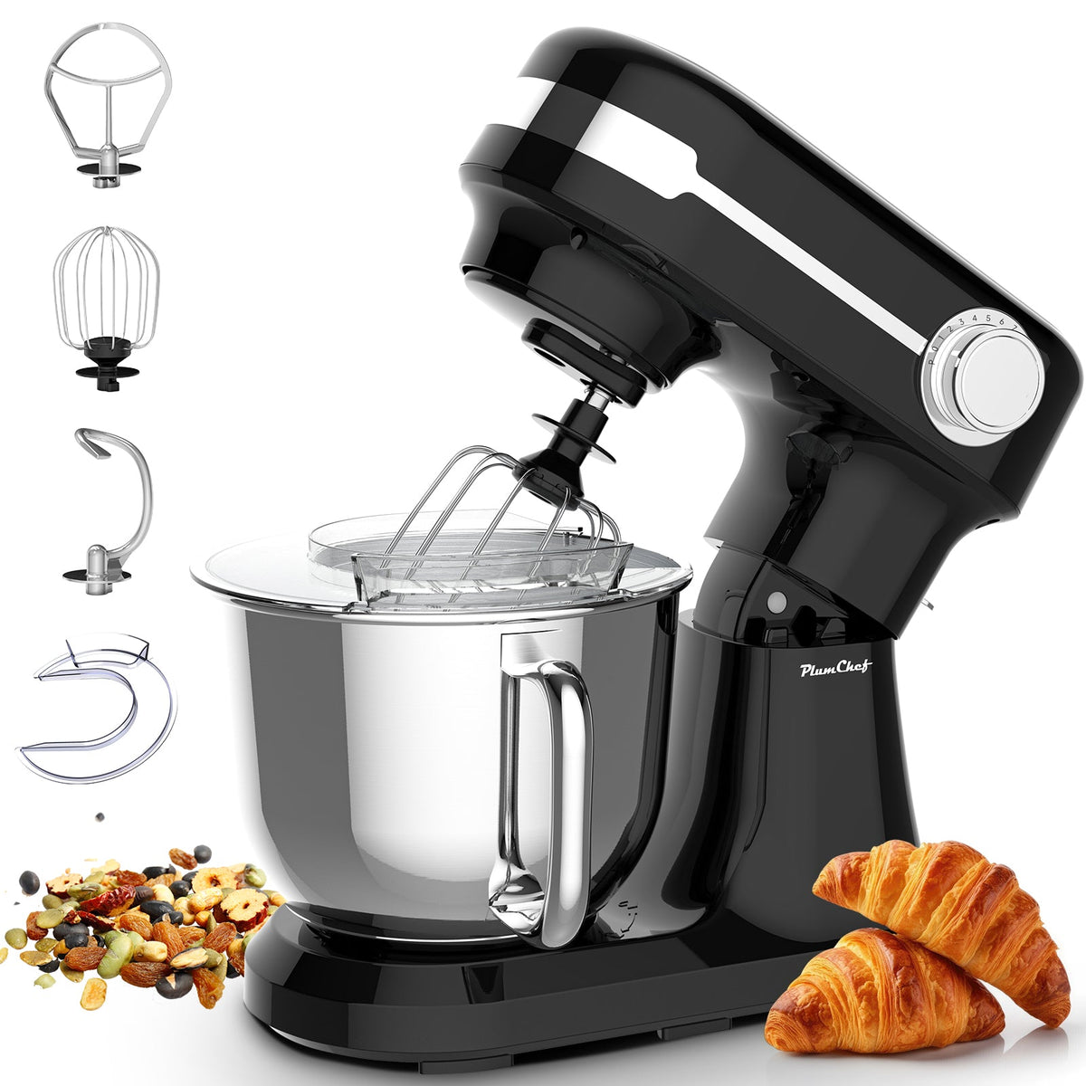 5.5QT Electric Stand Mixer with 12-Speed Tilt-Head – Stainless Steel Bowl