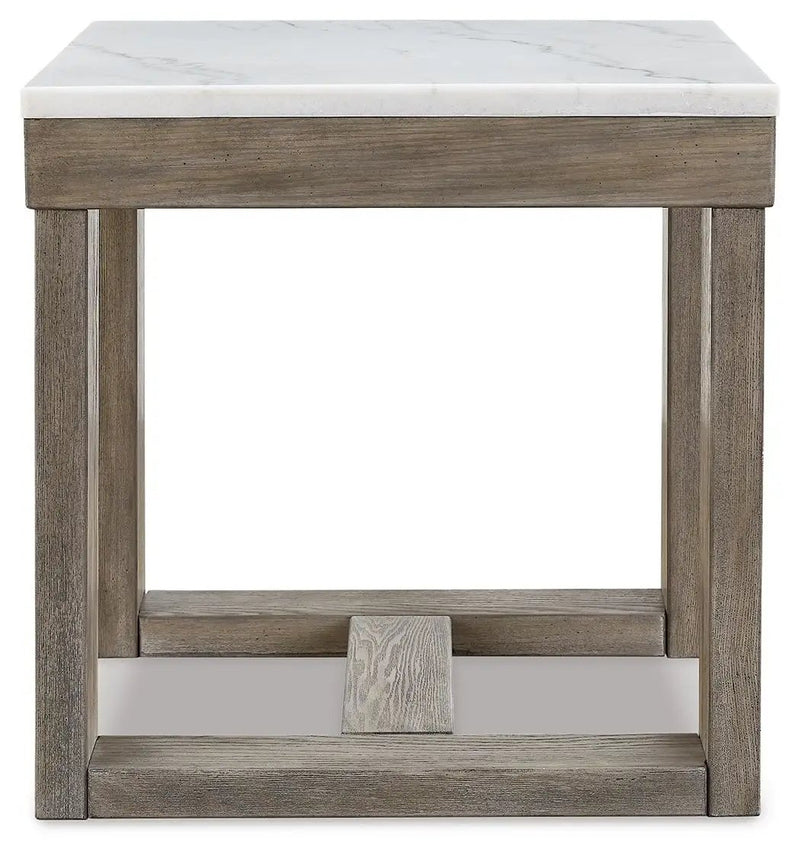 Loyaska - Square End Table - Brown / Ivory by Unique Piece Furniture