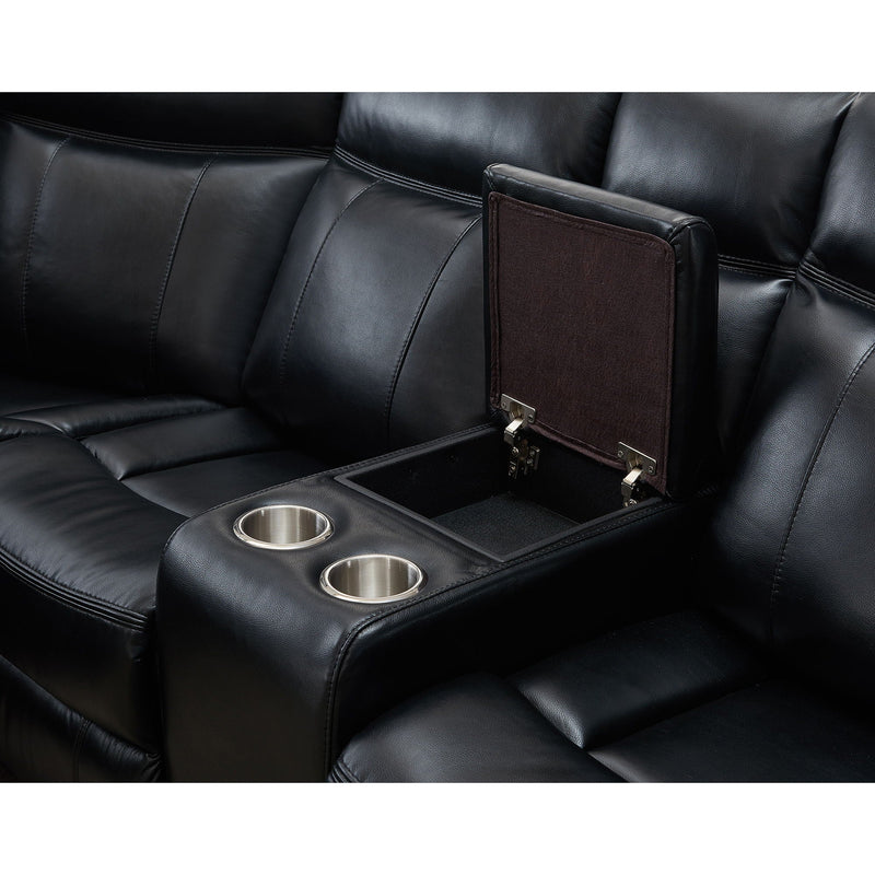Jupiter - Leather Sectional - Black by HouseOfZazla