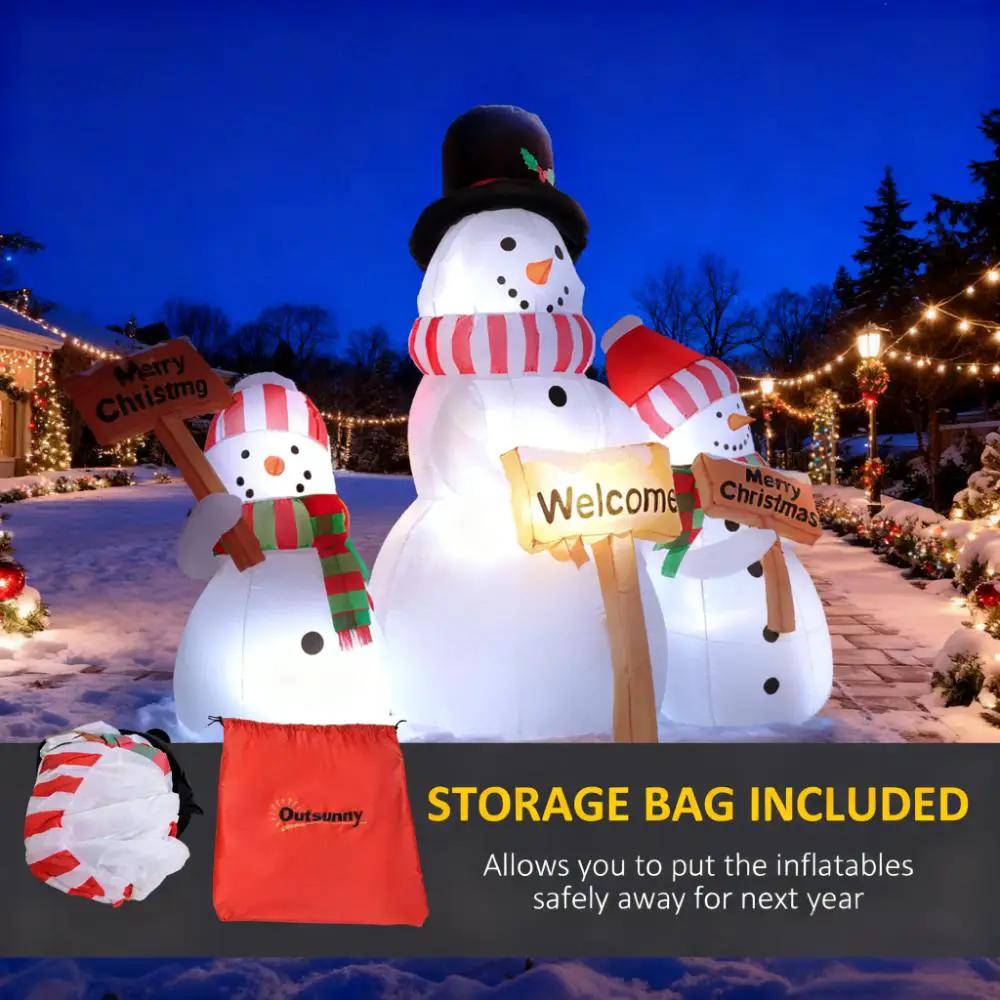 6.1' Inflatable Outdoor Christmas Display - Three Snowmen by HouseOfZazla