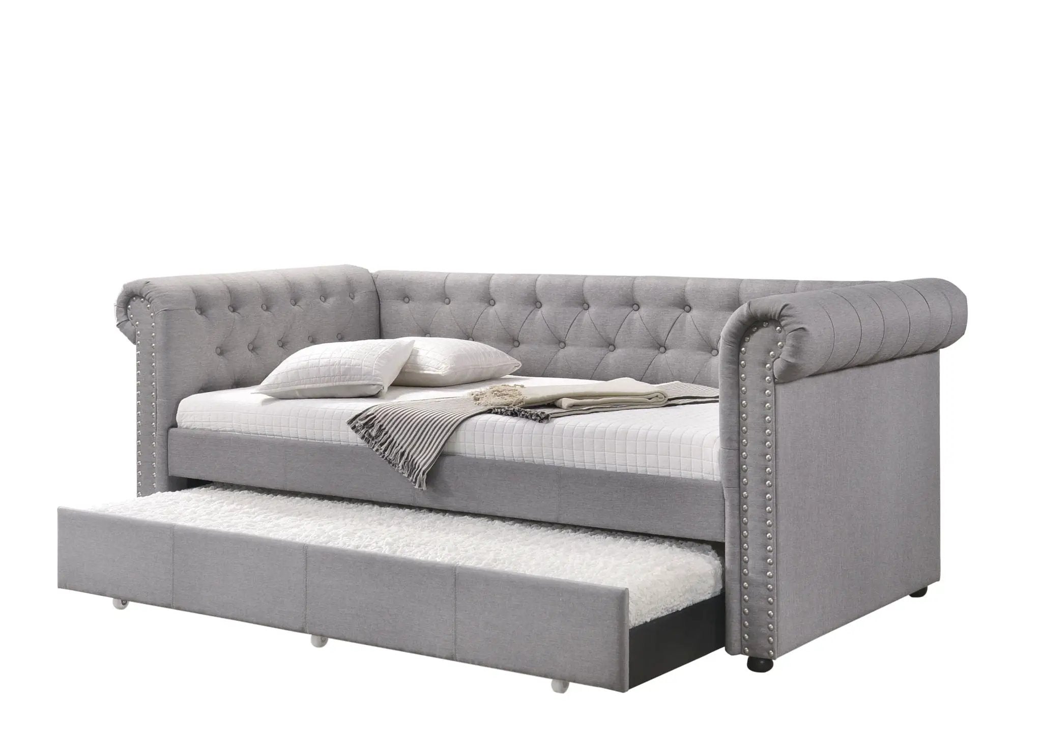 Justice Twin Daybed With Trundle - Smoke Gray by HouseOfZazla