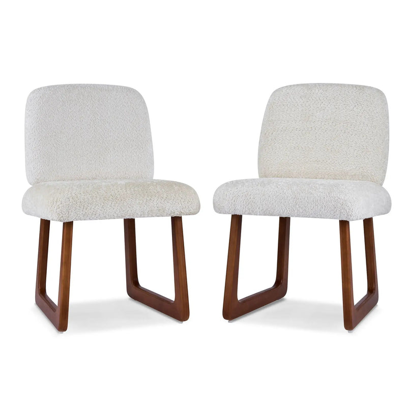 Dining Chair With Curved Legs (Set of 2) - Beige / Brown by HouseOfZazla