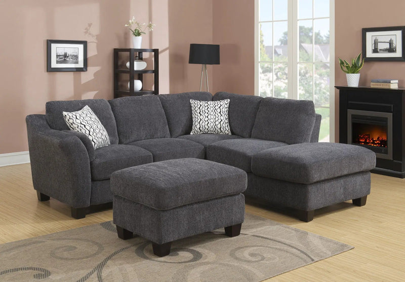 Ottoman - Gray - Wood