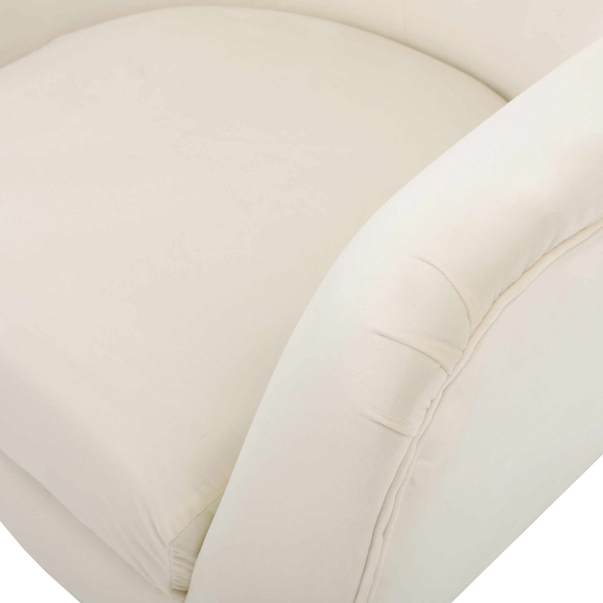 Style Velvet Arm Chair With Wingback And Flared Arms - Ivory by HouseOfZazla