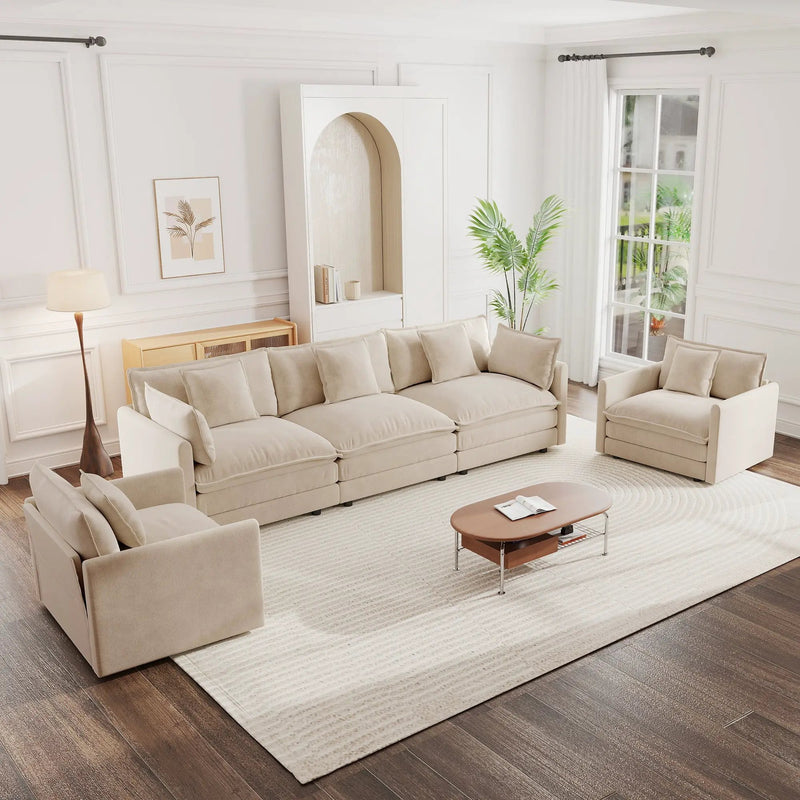 Sofa Set of 3: Living Room Sofa Set with Accent Chairs by HouseOfZazla