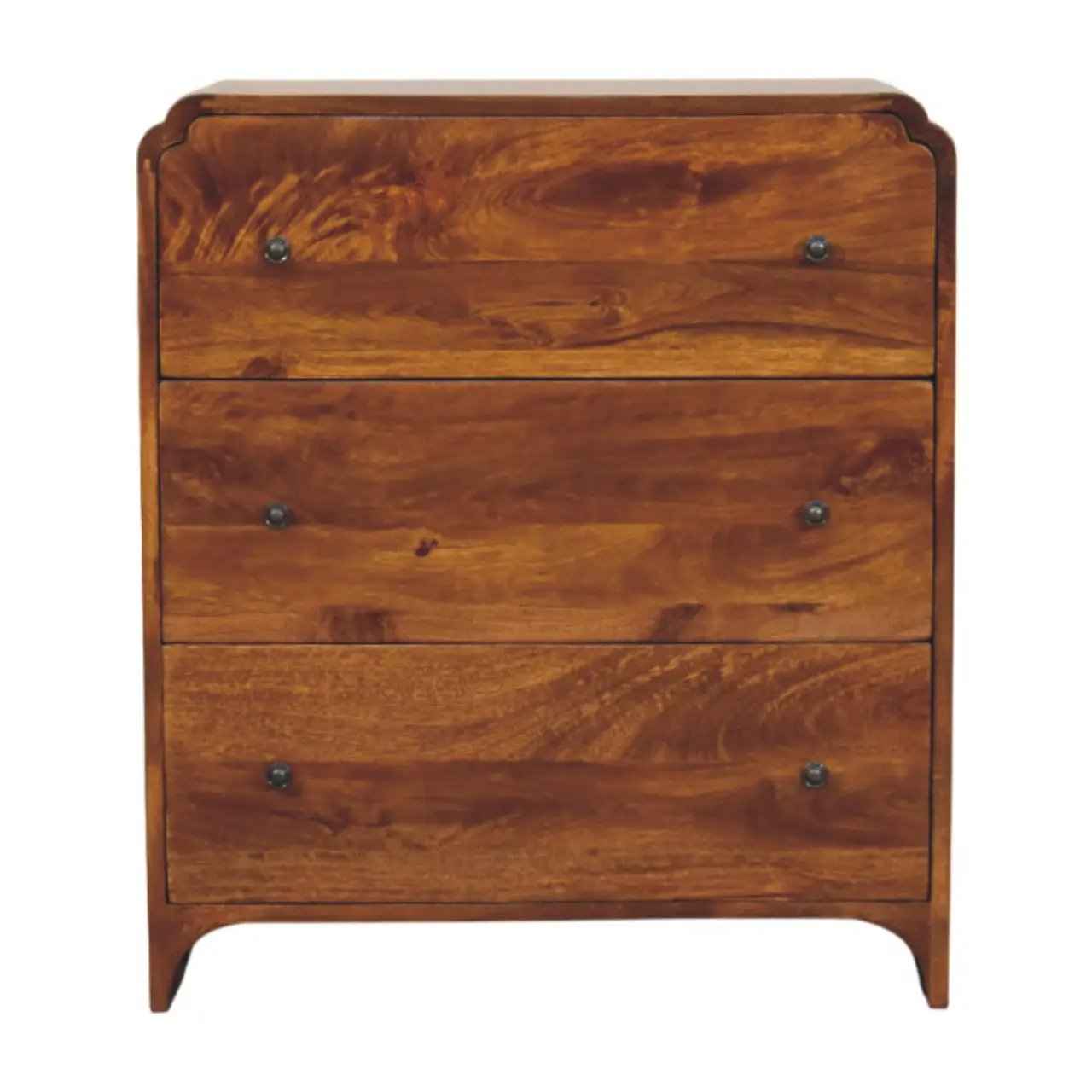 Solid Wood Newton Chest, 3-Drawers, Chestnut by HouseOfZazla