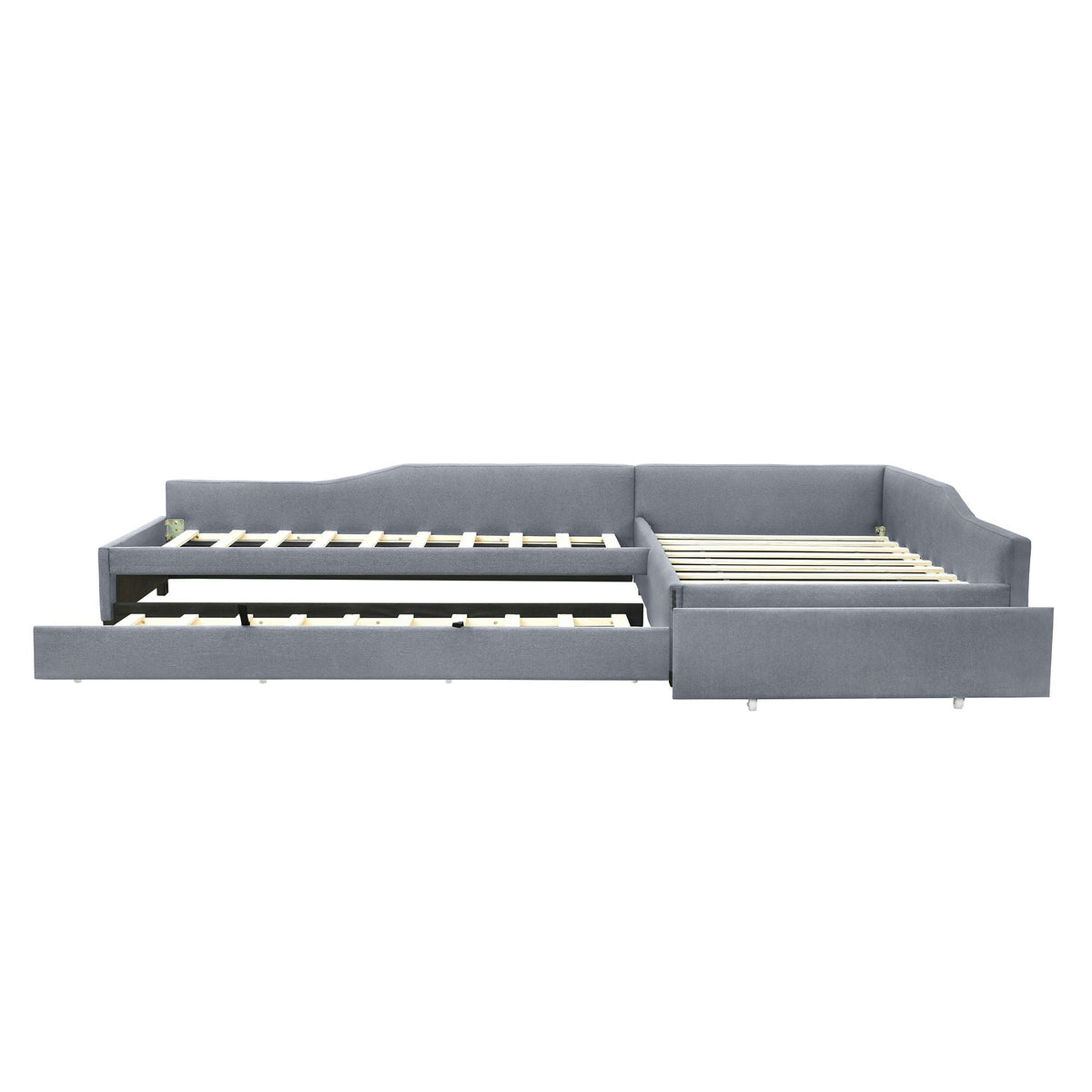 Upholstered Double Daybed with Trundle and Drawer - Twin Size, photo 15 of 33