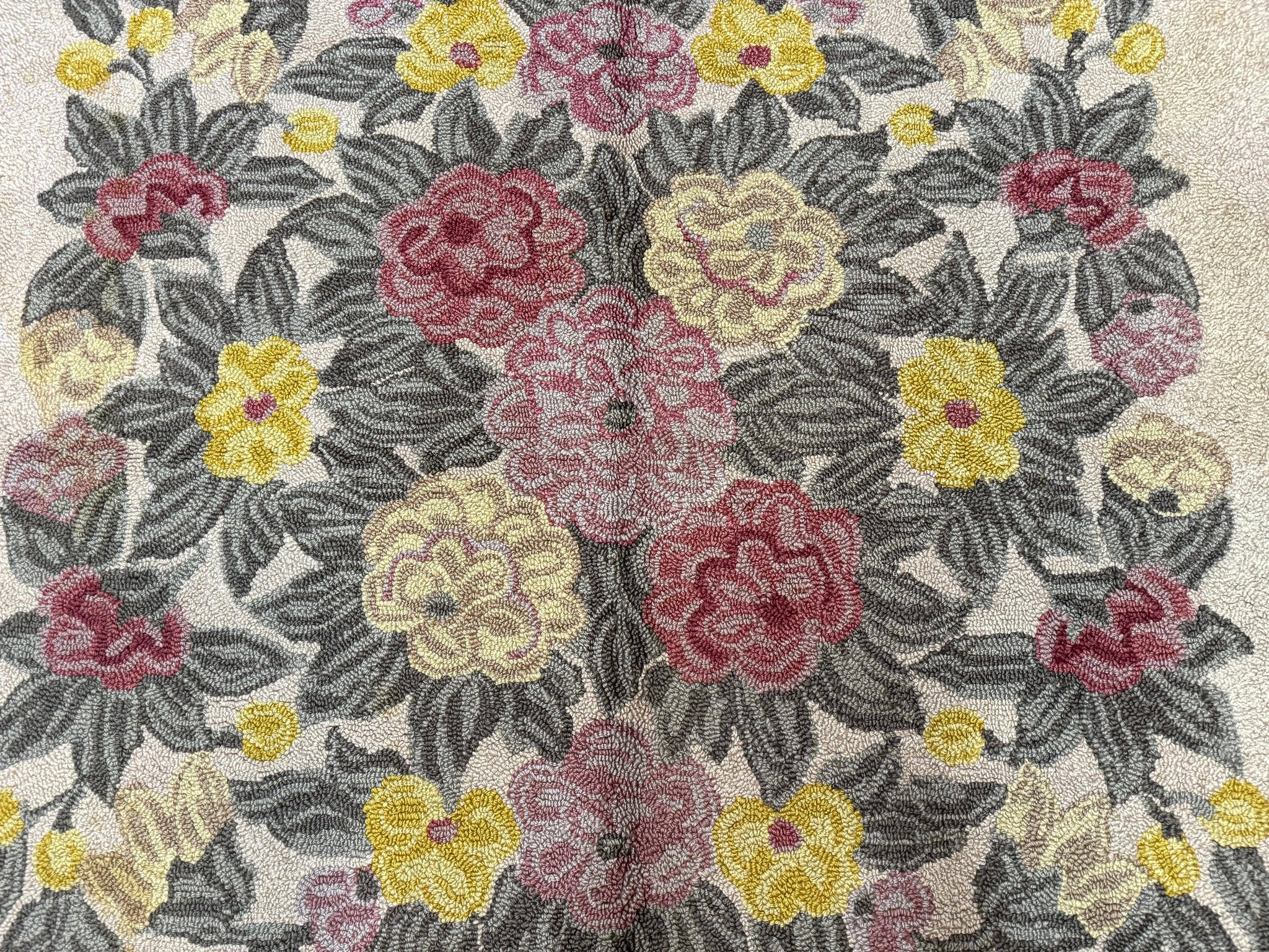 Palace Size American Hooked Rug 11x20 Aubusson Style Ivory by Jewel Rugs