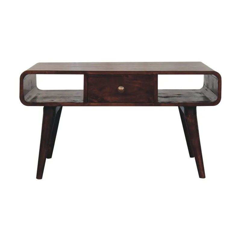 Solid Wood Curved Coffee Table by Unique Piece Furniture