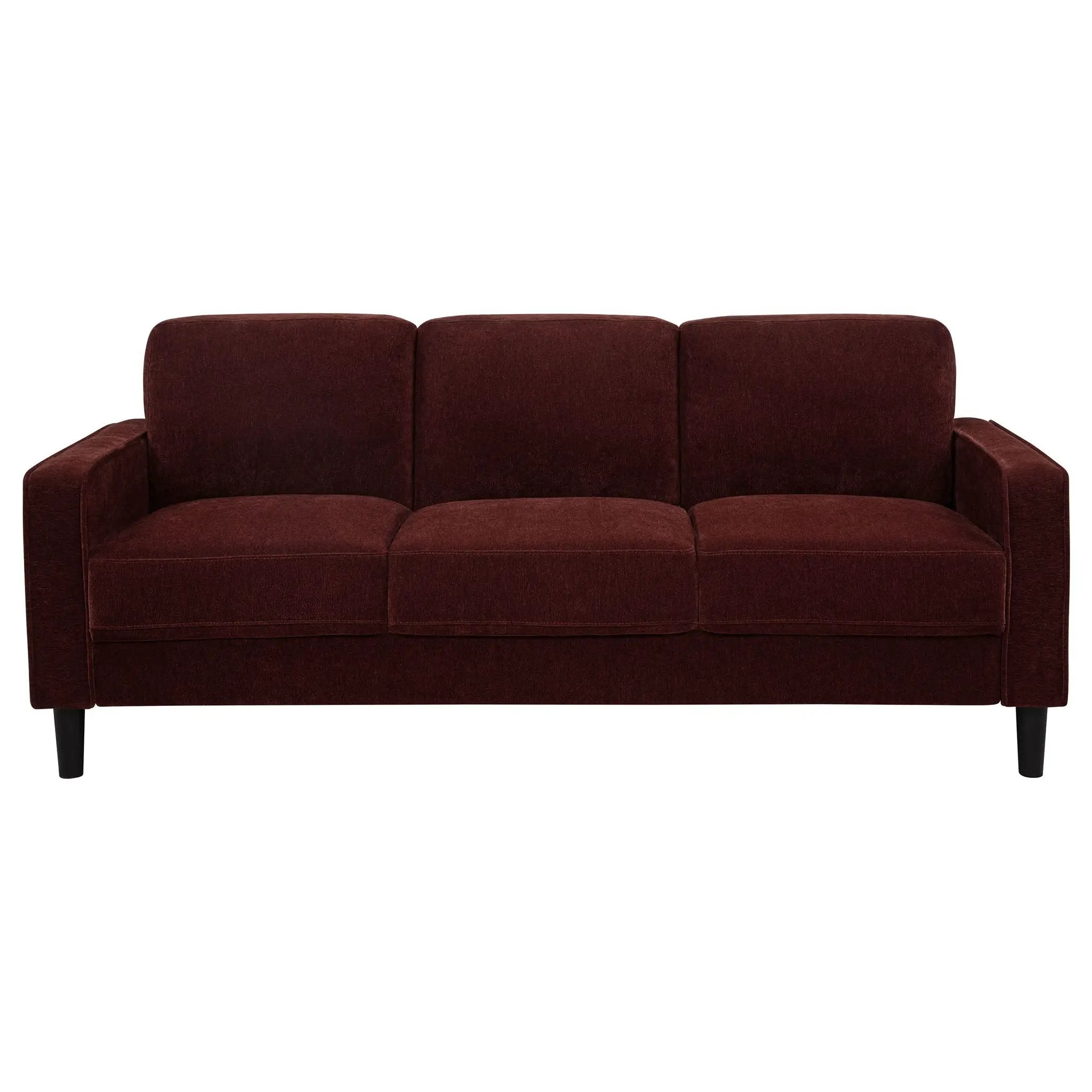 Ruth 2-piece Fabric Upholstered Track Arm Sofa Rust Red by Unique Piece Furniture