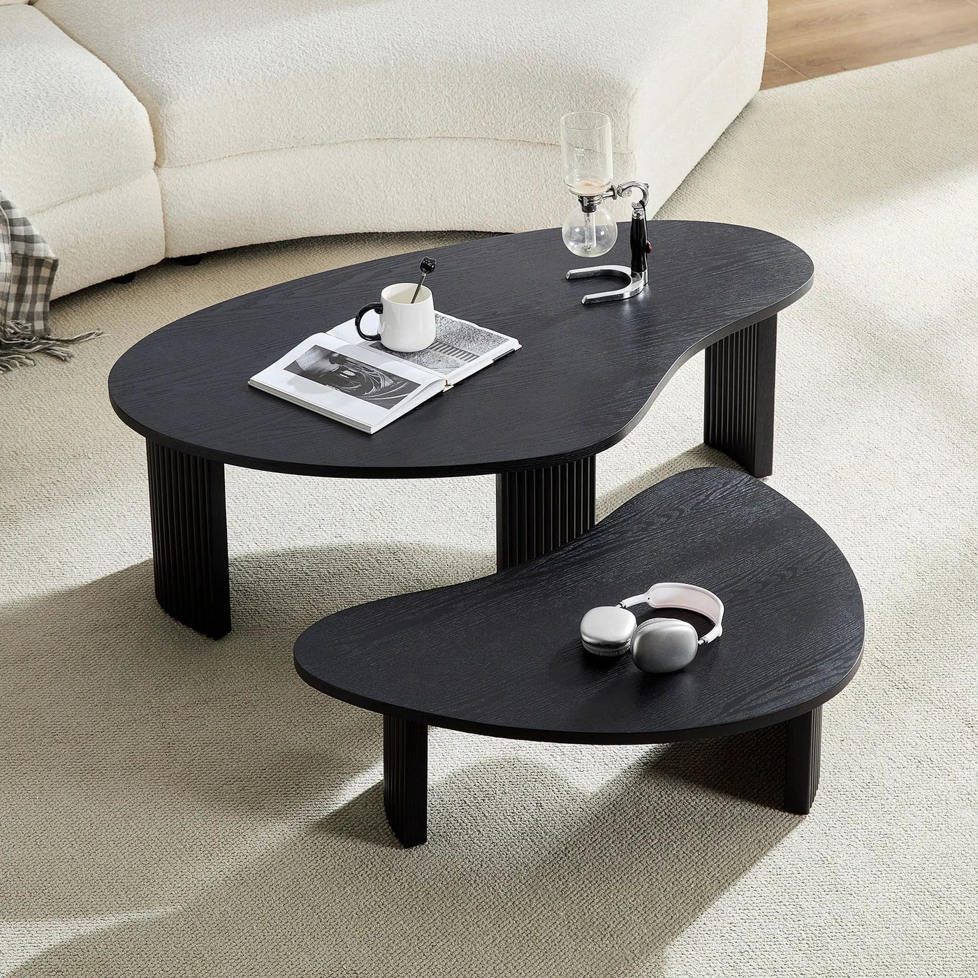 2-Piece Modern Irregular Shape Coffee Table Set by HouseOfZazla