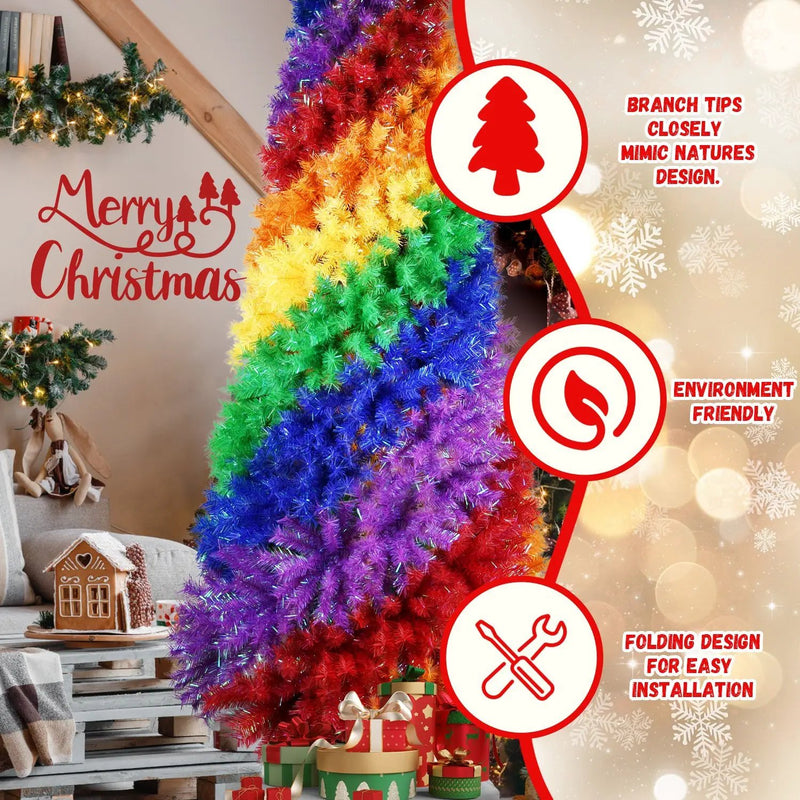 7.5ft Rainbow Spiral Christmas Tree by HouseOfZazla